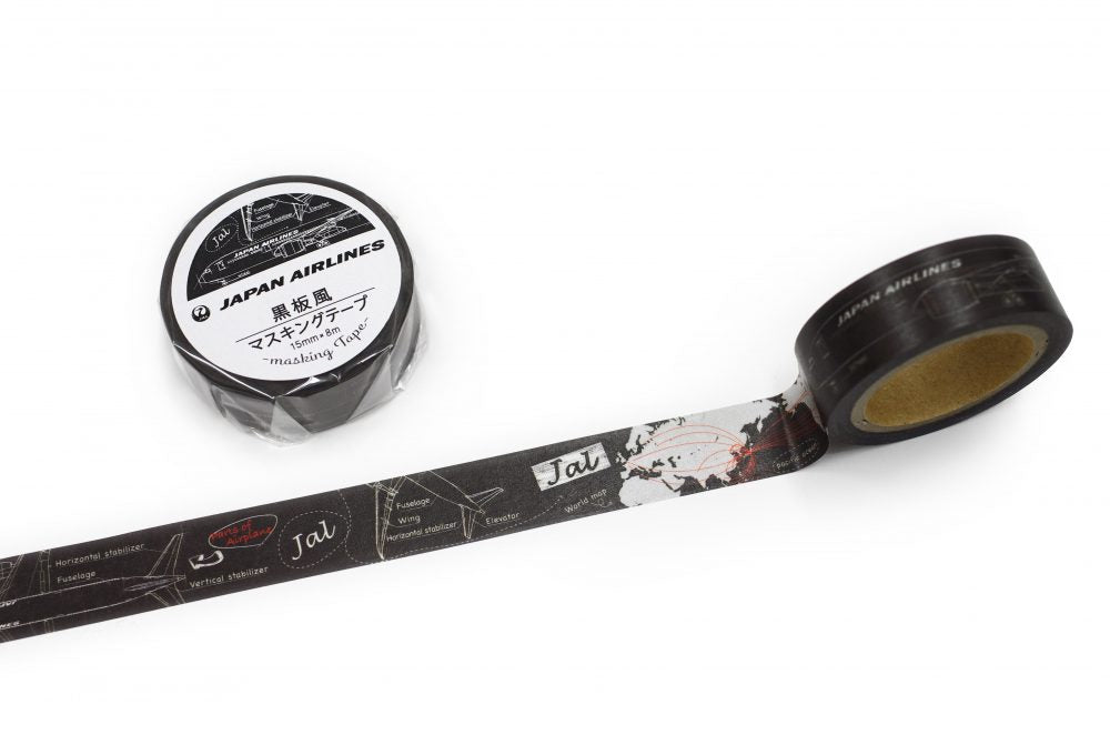 JAL 膠紙 masking tape 紙膠帶 文具 飛機 裝飾 日航原創 黑板風