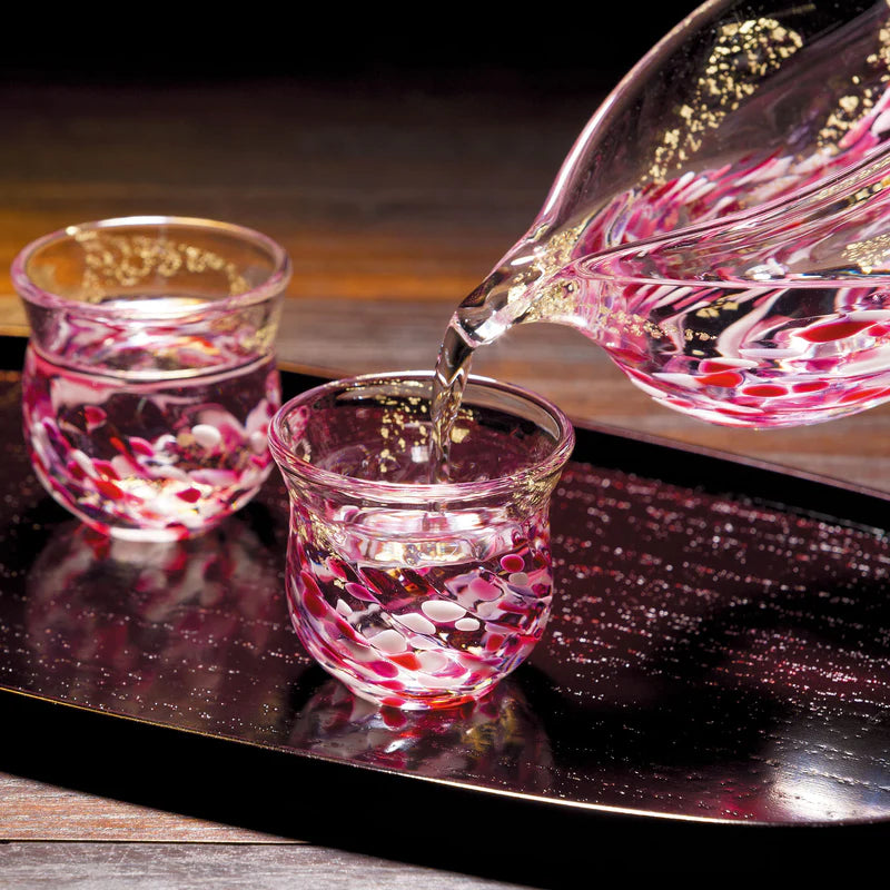 【津輕玻璃】「花うつし」清酒杯套裝