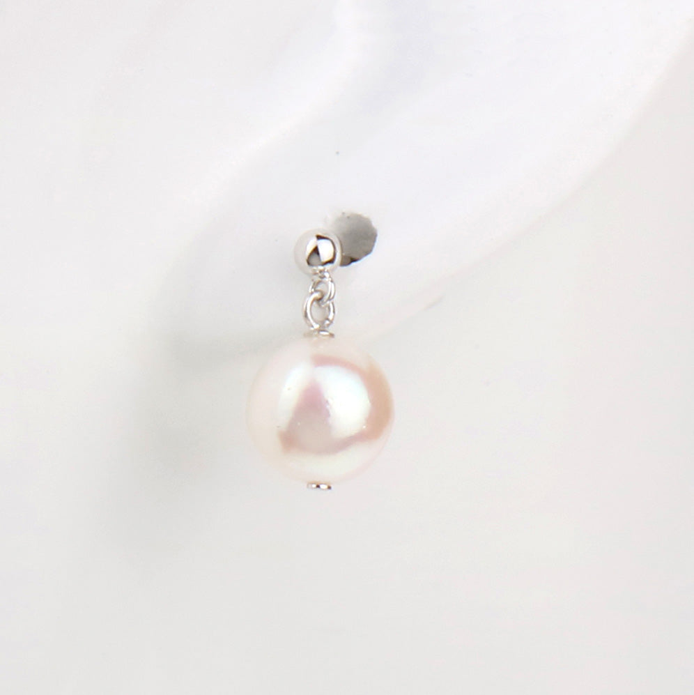 【愛媛県】あこや真珠 ピアス スイングタイプ ホワイト 6.5-7.0mm