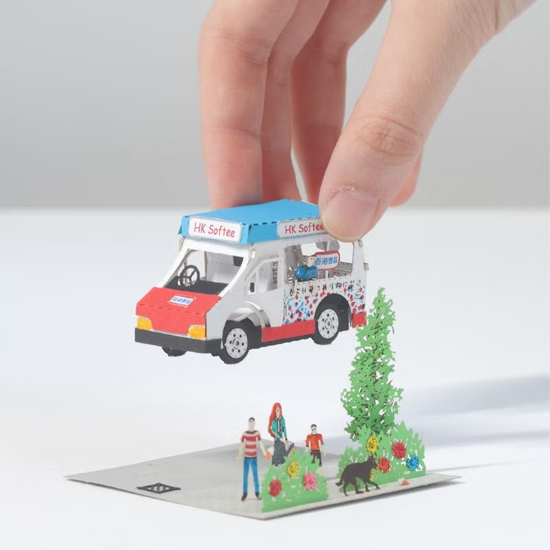 FingerART DIY紙藝術模型 香港文化系列-雪糕車 (附展示盒)