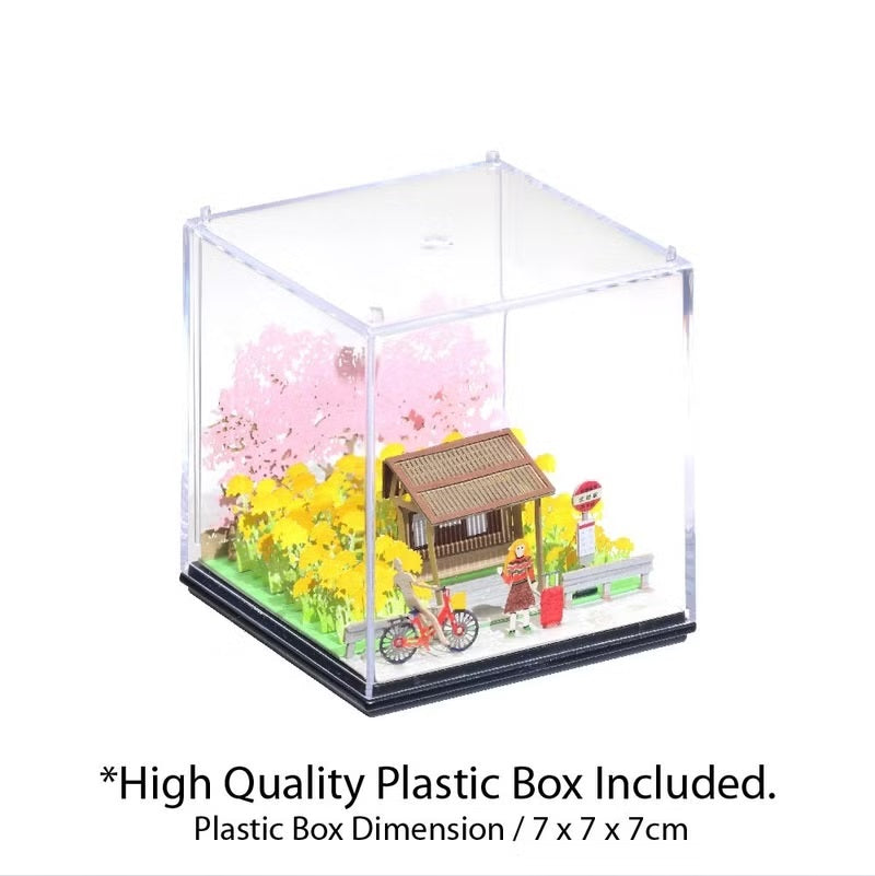 FingerART DIY Paper Art Model Japan Series-Suburb Bus Stop (With Display Box)