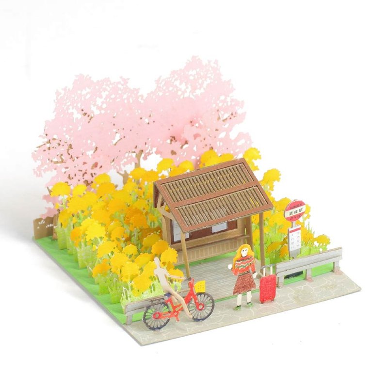FingerART DIY Paper Art Model Japan Series-Suburb Bus Stop (With Display Box)