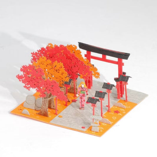 FingerART DIY紙藝術模型 日本文化系列- 楓樹路(附展示盒)