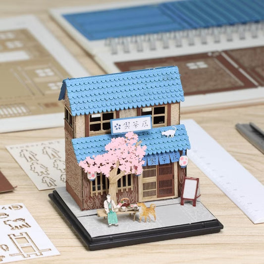 FingerART DIY紙藝術模型 日本文化系列- 喫茶店(附展示盒)
