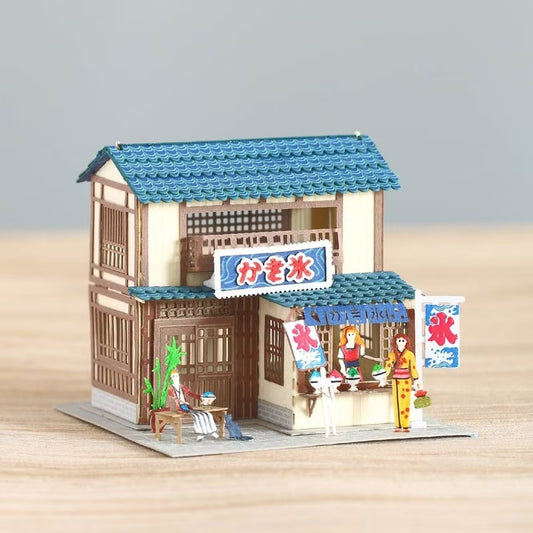 FingerART DIY紙藝術模型 日本文化系列- 冰店(附展示盒)