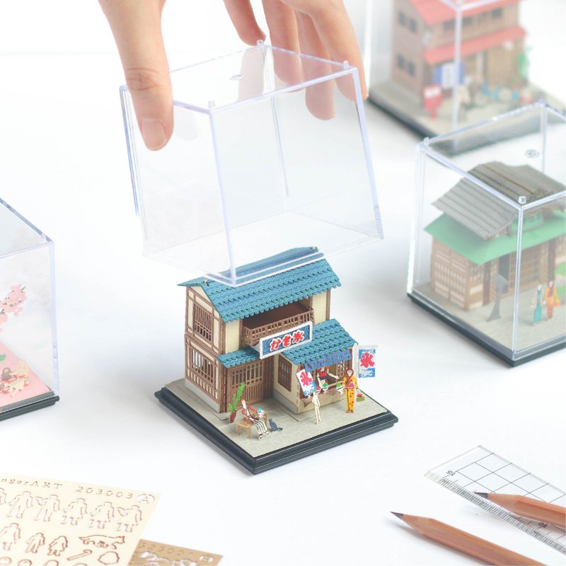FingerART DIY紙藝術模型 日本文化系列- 冰店(附展示盒)