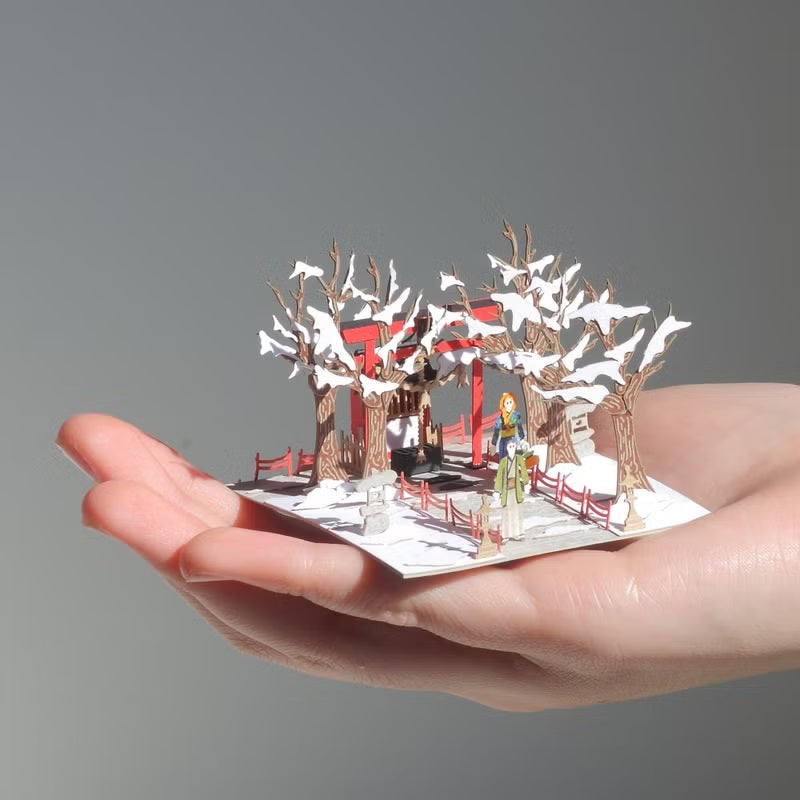 FingerART DIY紙藝術模型 日本文化系列-小神社(附展示盒)