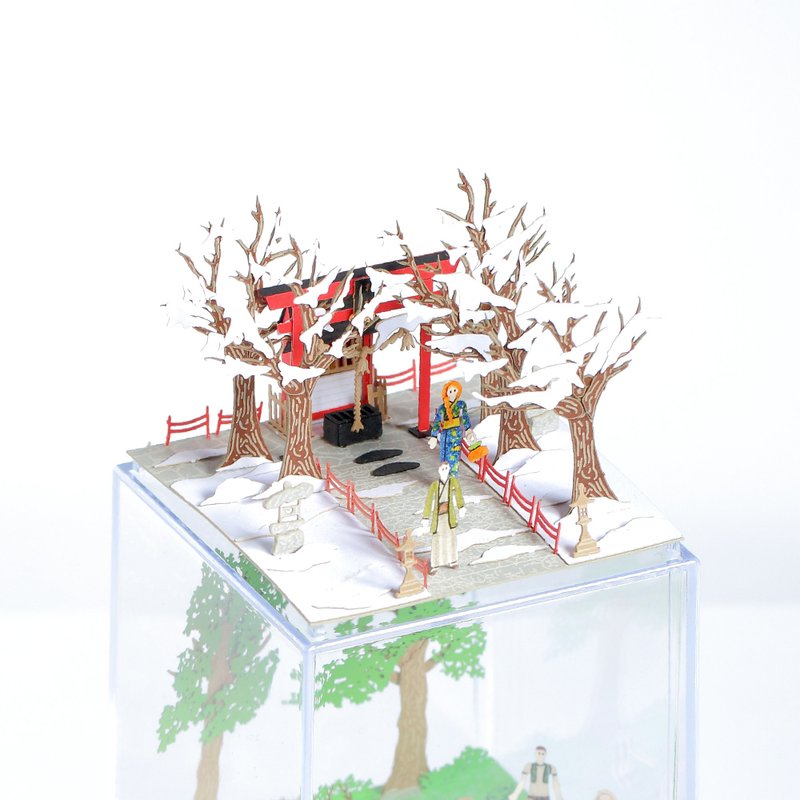 FingerART DIY紙藝術模型 日本文化系列-小神社(附展示盒)