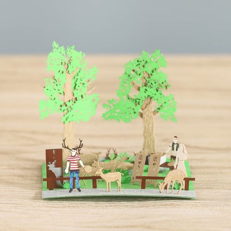 FingerART DIY紙藝術模型 日本文化系列-奈良公園 (附展示盒)