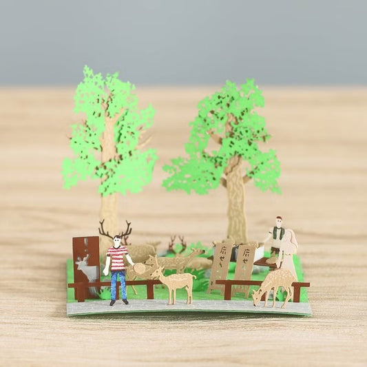 FingerART DIY紙藝術模型 日本文化系列-奈良公園 (附展示盒)