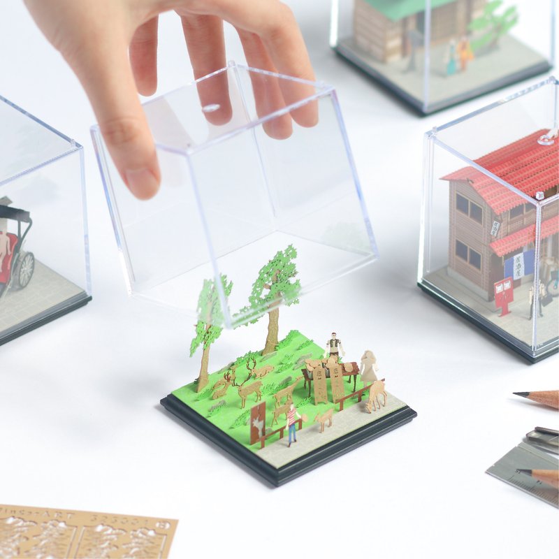 FingerART DIY紙藝術模型 日本文化系列-奈良公園 (附展示盒)