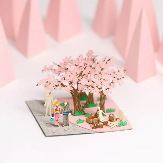FingerART DIY紙藝術模型 日本文化系列-櫻花路(附展示盒)