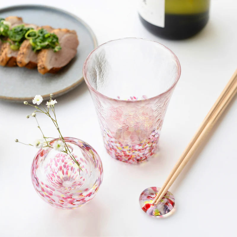 【TSUGARU VIDRO】 “The Colorful Landscapes of Japan” Tumbler - Fluttering cherry blossoms