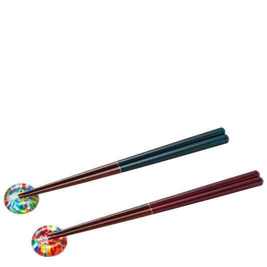 【津輕玻璃】「祭典花火系列」筷子連筷子架套裝