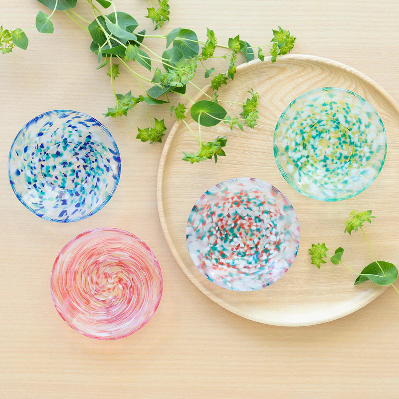【TSUGARU VIDRO】 “Small Plate Gift” Mini Colorful Nuts Plate (4p) Set