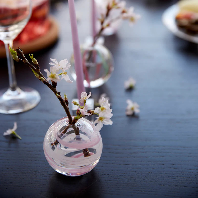 【TSUGARU VIDRO】 “IROTEMARI” Single Stem Vase - SAKURA NAGASHI