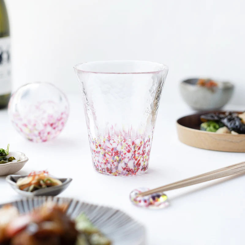 【TSUGARU VIDRO】 “The Colorful Landscapes of Japan” Tumbler - Fluttering cherry blossoms
