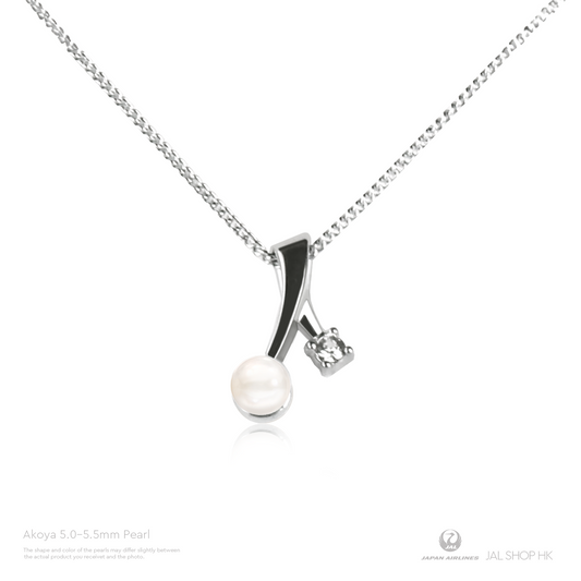 【Ehime Prefecture】Moon and Star Baby Pearl Pendant Necklace  5.0-5.5mm