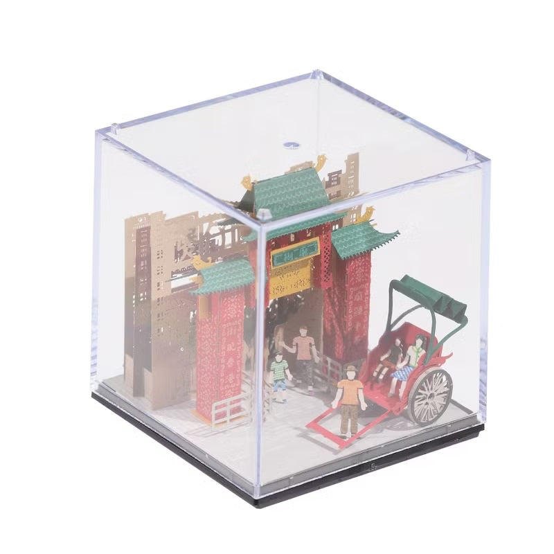 FingerART DIY紙藝術模型 香港文化系列-廟街 （附展示盒）