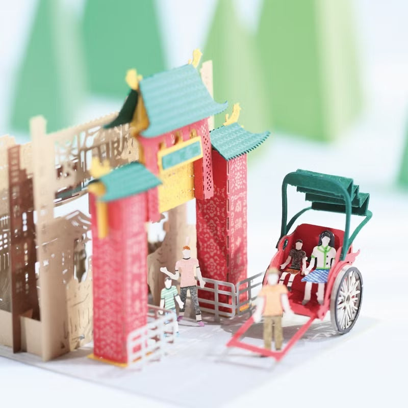 FingerART DIY紙藝術模型 香港文化系列-廟街 （附展示盒）