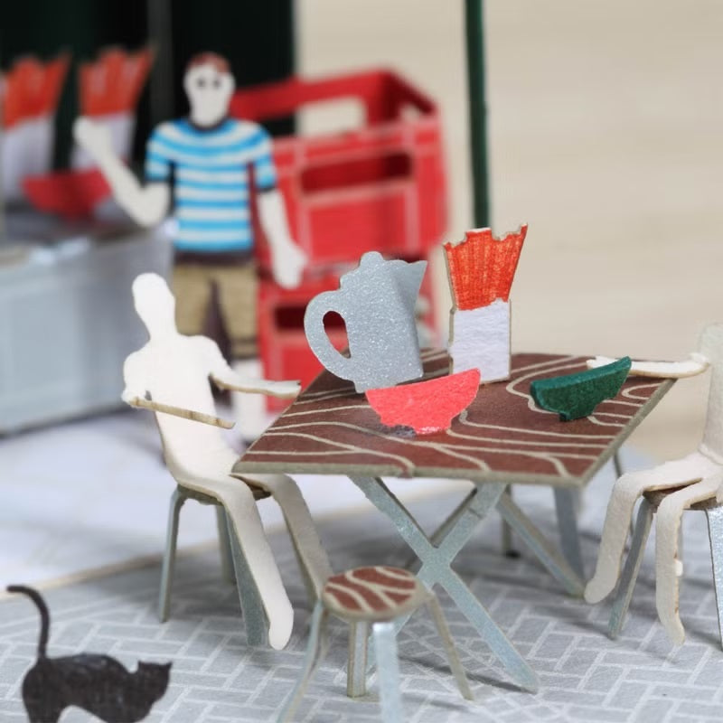 FingerART DIY紙藝術模型 香港文化系列-大牌檔 （附展示盒）