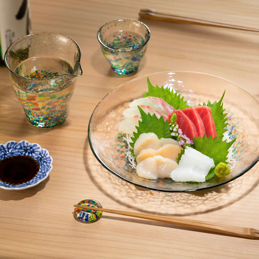 【津輕玻璃】「祭典系列」金彩玻璃碟