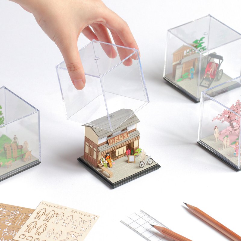 FingerART DIY紙藝術模型 日本文化系列- 雜貨店（附展示盒）