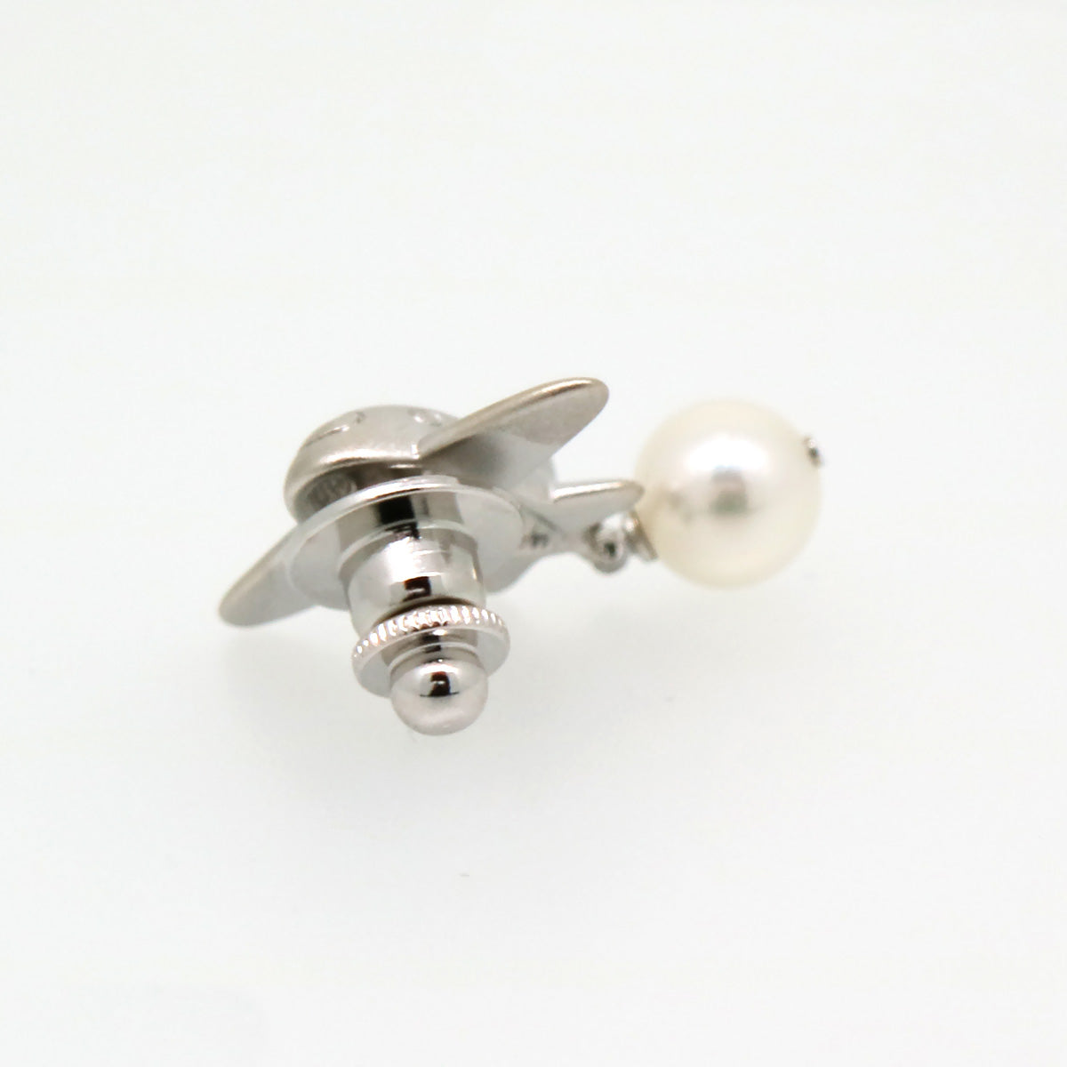 【Ehime Prefecture】Air Plane Pin Brooch White 8.0-8.5mm