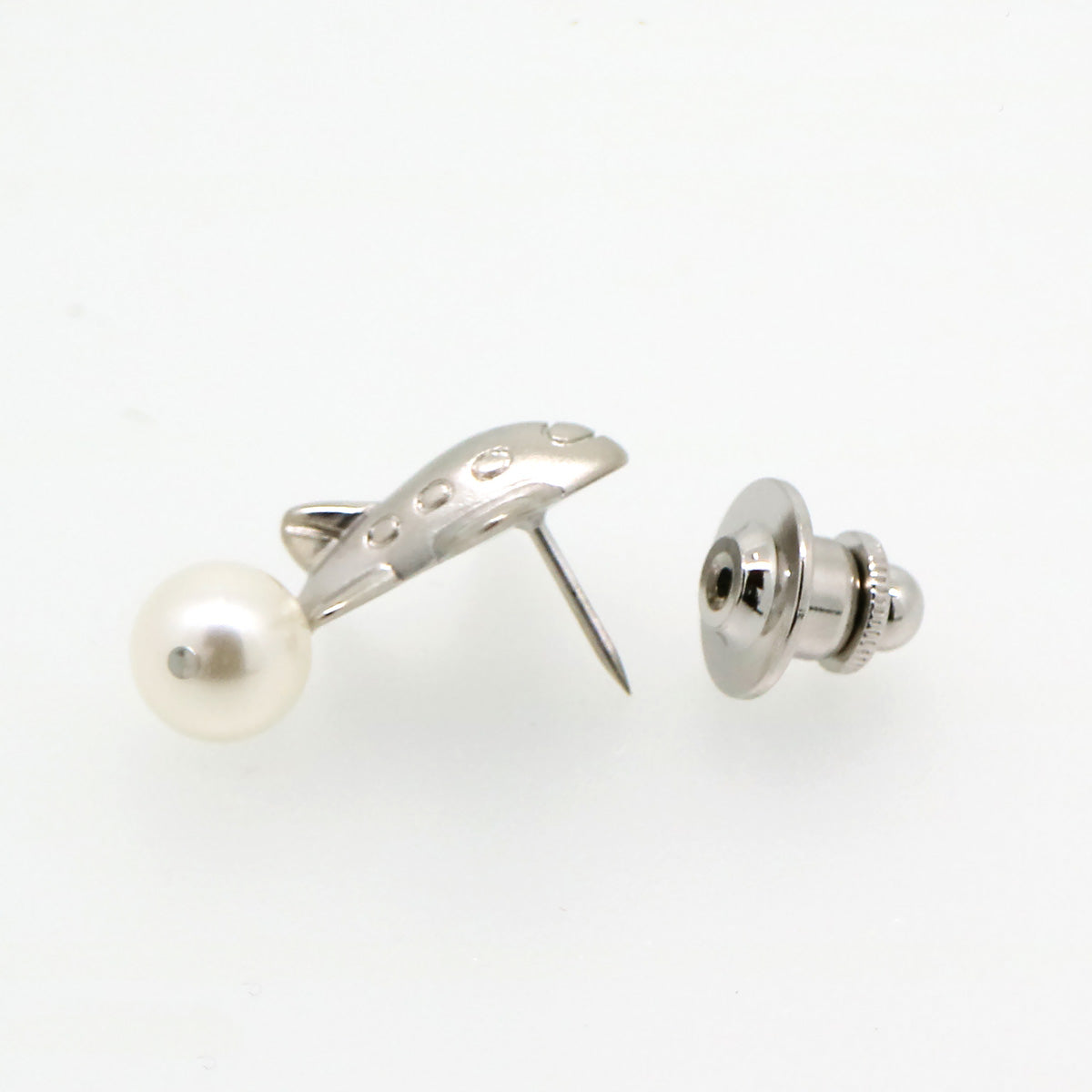 【Ehime Prefecture】Air Plane Pin Brooch White 8.0-8.5mm