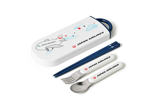 JAL 飛機造型兒童餐具三件組  日本製 made in Japan plane cup babies 嬰兒用品 餐具 cutlery for kids JAL Original 日航原創 gift JAPAN AIRLINES lunch box cutlery box set