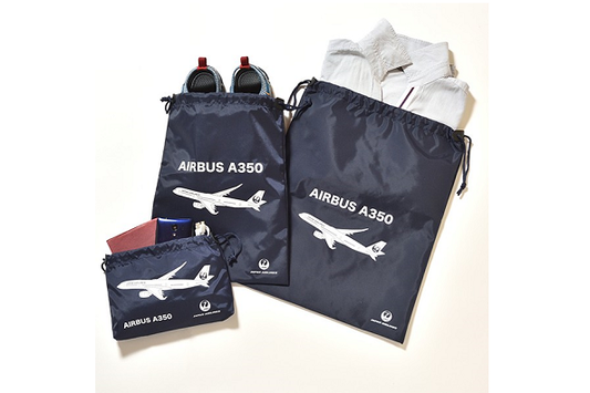 JAL Travel 收納索繩袋3件套裝 travel bag A350 Airbus 空中巴士 分類袋 日航原創 Original 旅行用 運動用