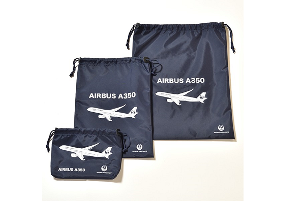JAL Travel 收納索繩袋3件套裝 travel bag A350 Airbus 空中巴士 分類袋 日航原創 Original 旅行用 運動用